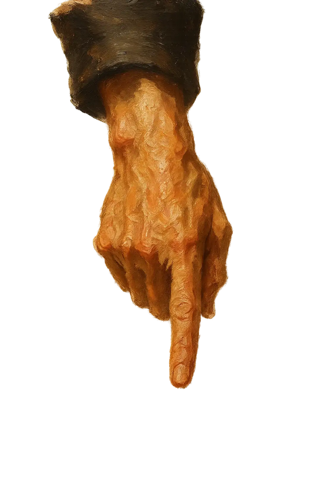 Pointing down