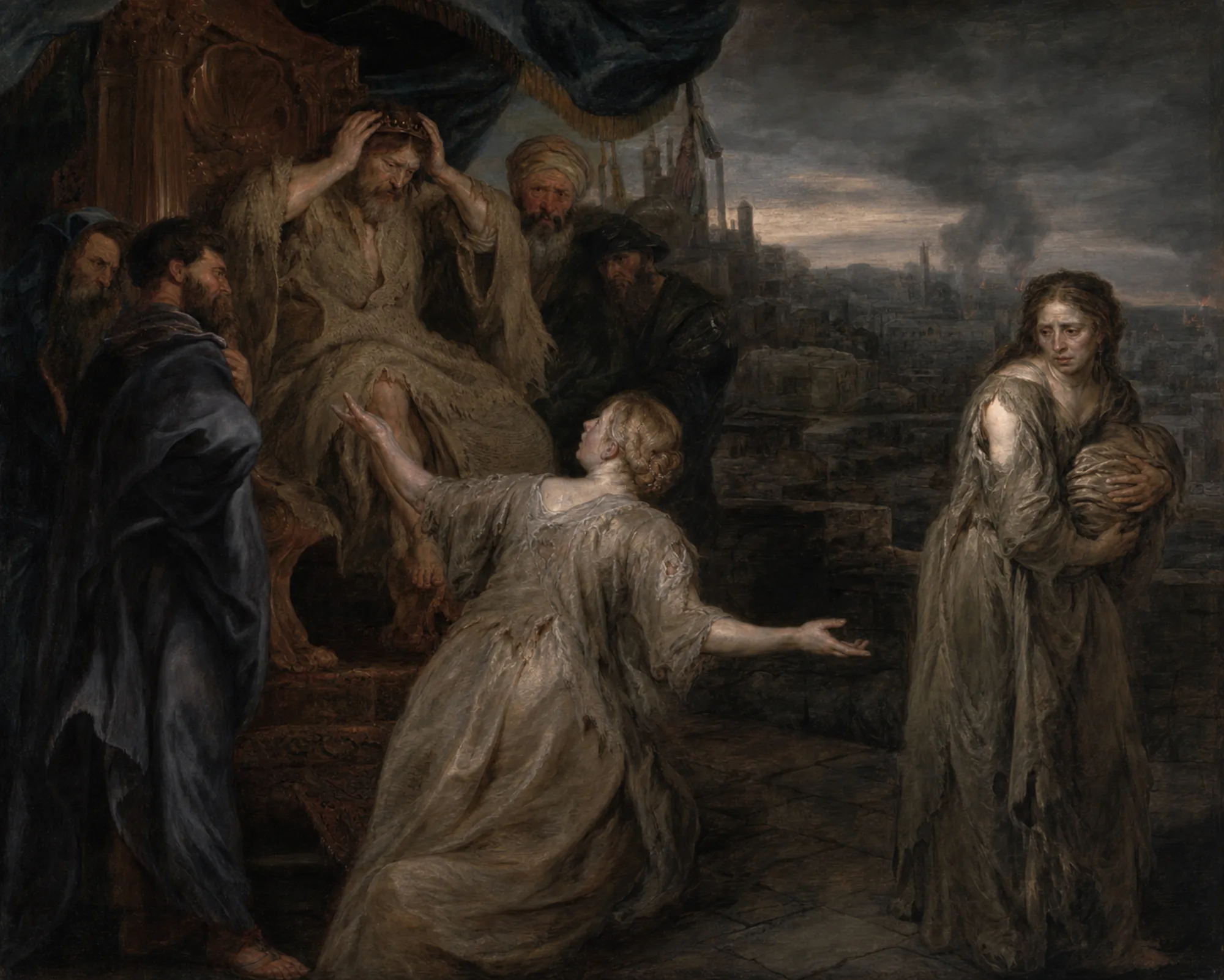 A generated counterpart places the figures in the siege of Samaria.